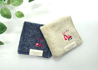 アクティオ 刺繍ミニタオルセット（アイボリー、ネイビーブルー）